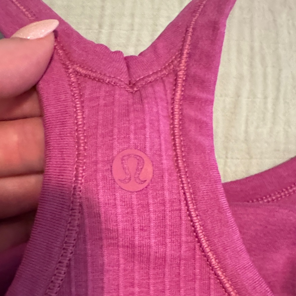 Pink Ribbed Lululemon Tank Top - Picture 3 of 5